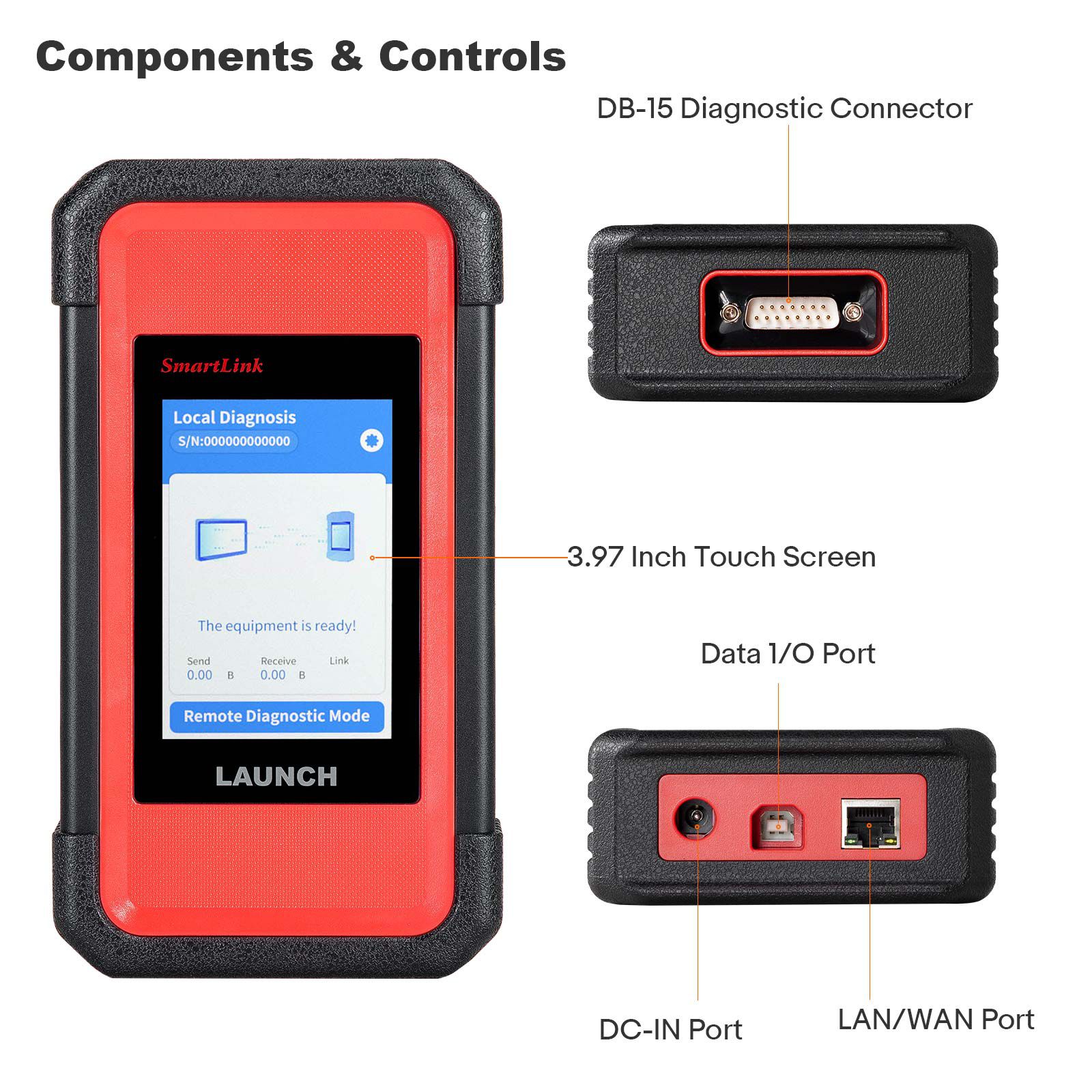 LAUNCH X431 PRO3S+ SmartLink HD for Diesel&Gasoline, 12V&24V Bi-Directional Scan Tool, ECU Coding, Support CANFD &DOIP, J2534 Programming
