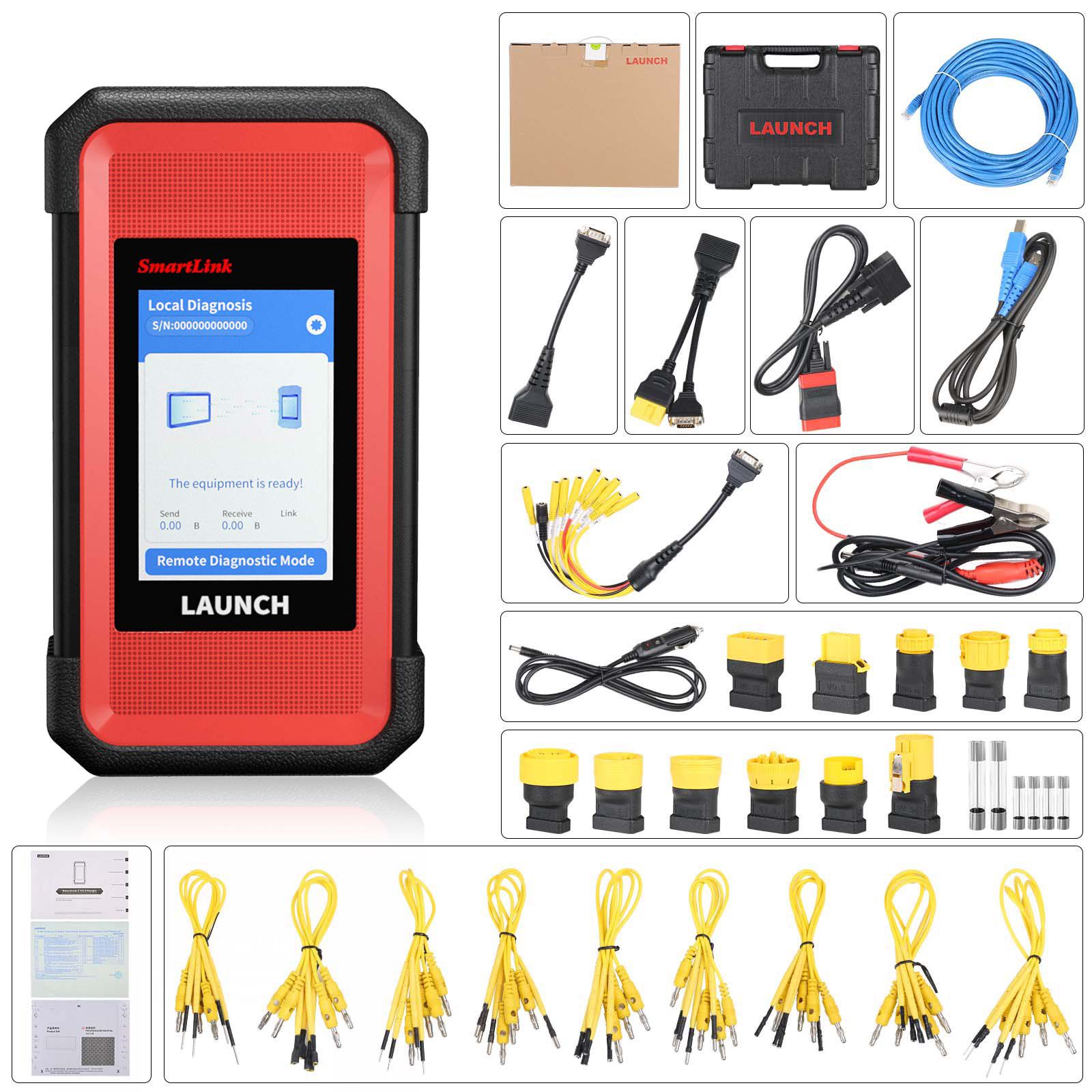 LAUNCH X431 PRO3S+ PRO3 S+ with X-431 SmartLink C 2.0 Heavy-duty Truck Module for Both 12V & 24V Cars and Trucks