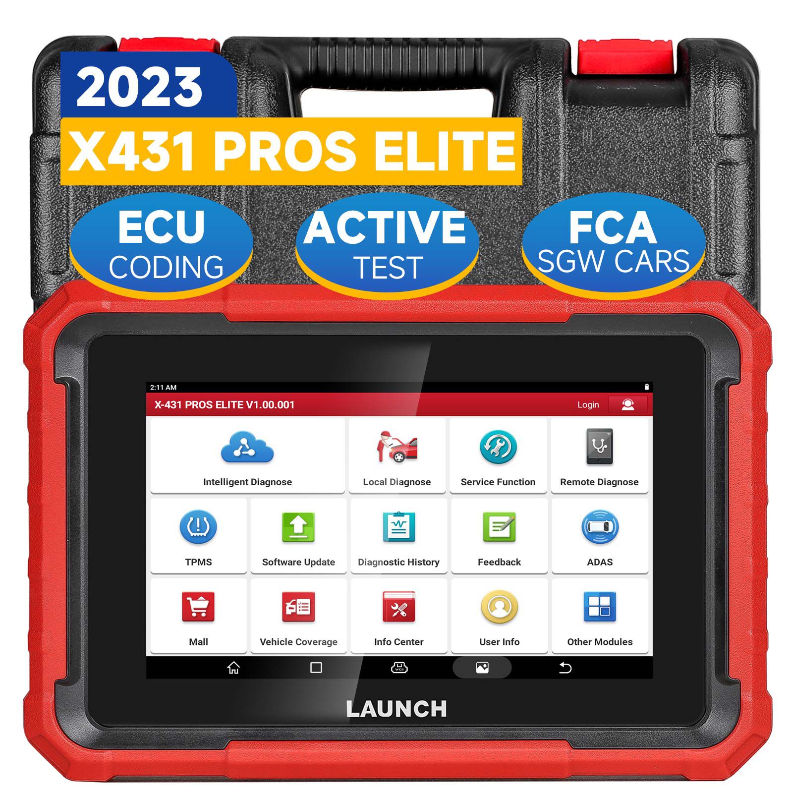  2024 Launch X431 PROS ELITE Bidirectional Scan Tool with CANFD ECU Coding Full System 32+ Special Function VAG Guide