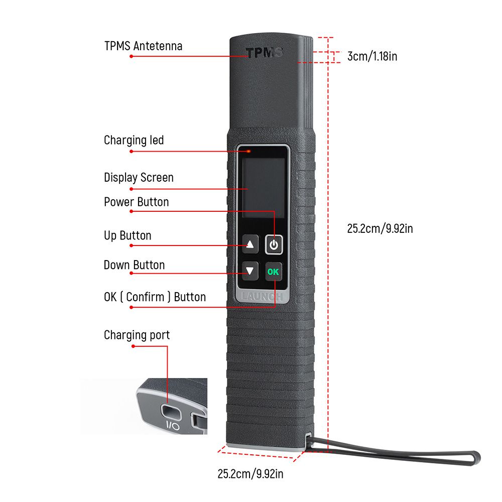 Launch X431 TSGUN Wand TPMS Tire Pressure Detector Handheld Program Diagnostic Tool