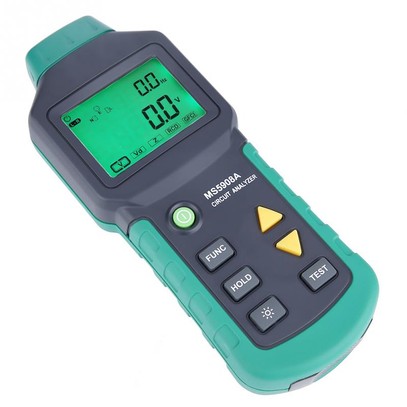 AC100-240V MS5908A/MS5908C LCD Circuit Analyzer Tester With Voltage GFCI RCD Tester Electrical Instruments
