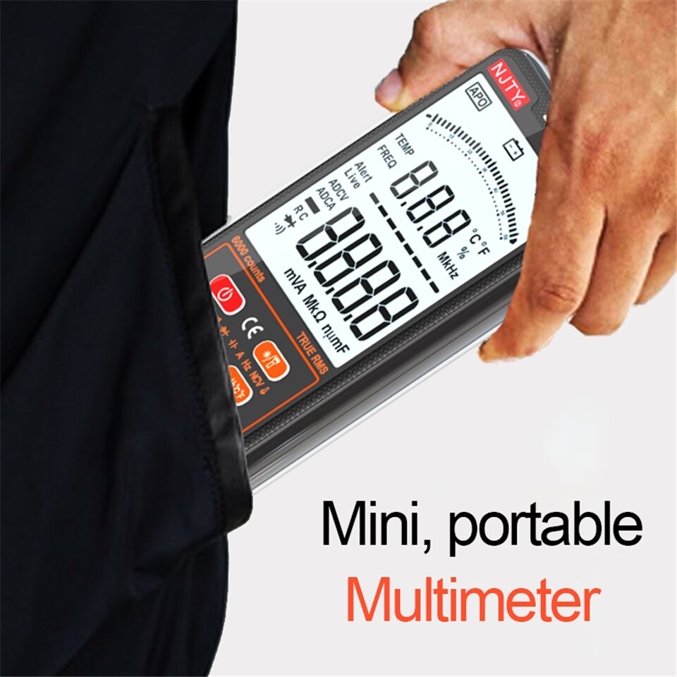 T5 LCD Display 6000 Counts Digital Multimeter Ultra-thin RMS AC DC NCV Current Voltage Capacitance Temperature Tester