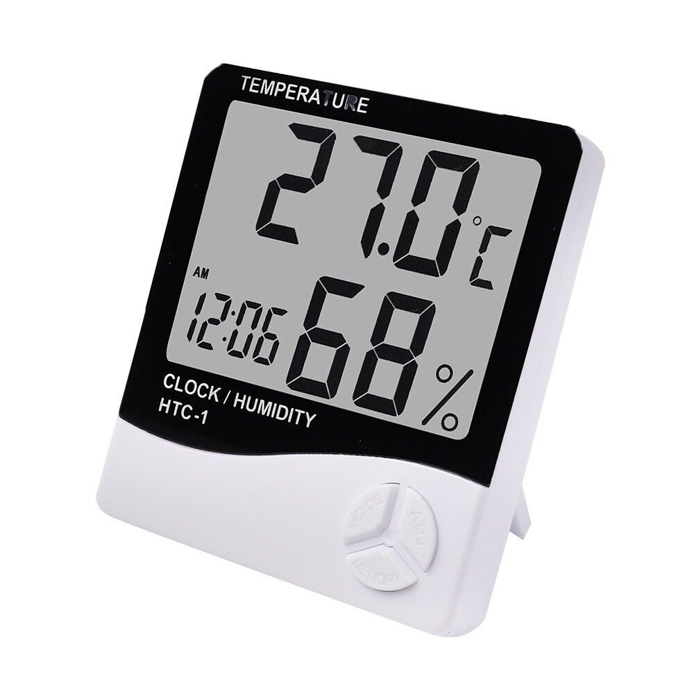 HTC-1 HTC-2 LCD Electronic Digital Temperature Humidity Meter Thermometer Hygrometer Indoor Outdoor Weather Station Clock