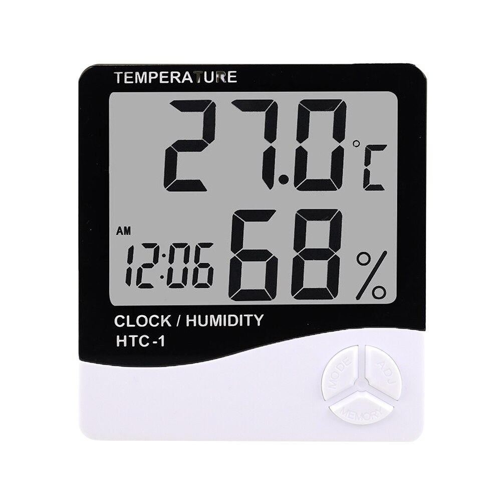 HTC-1 HTC-2 LCD Electronic Digital Temperature Humidity Meter Thermometer Hygrometer Indoor Outdoor Weather Station Clock