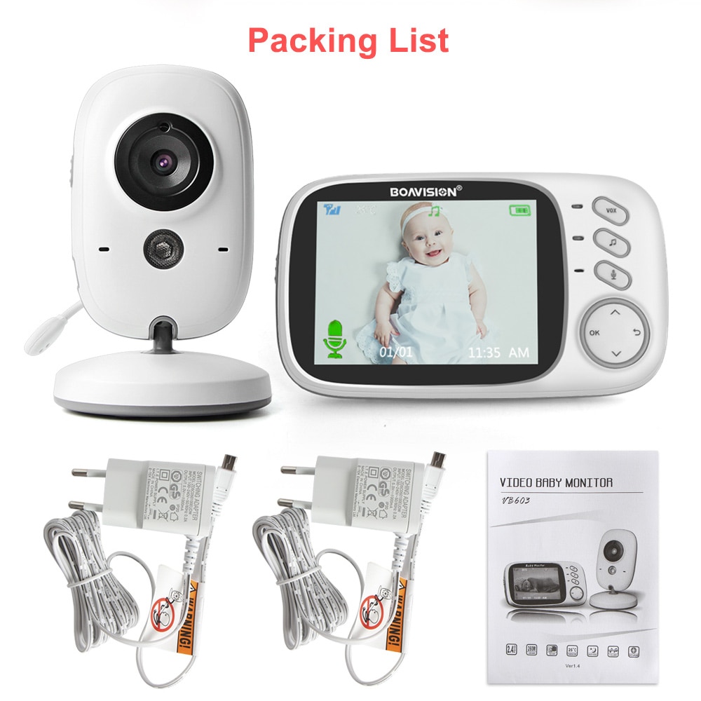 3.2 Inch Color LCD Wireless Video Baby Monitor Night Vision 5m Nanny Monitor Bebek Lullabies Surveillance Security Camera VB603