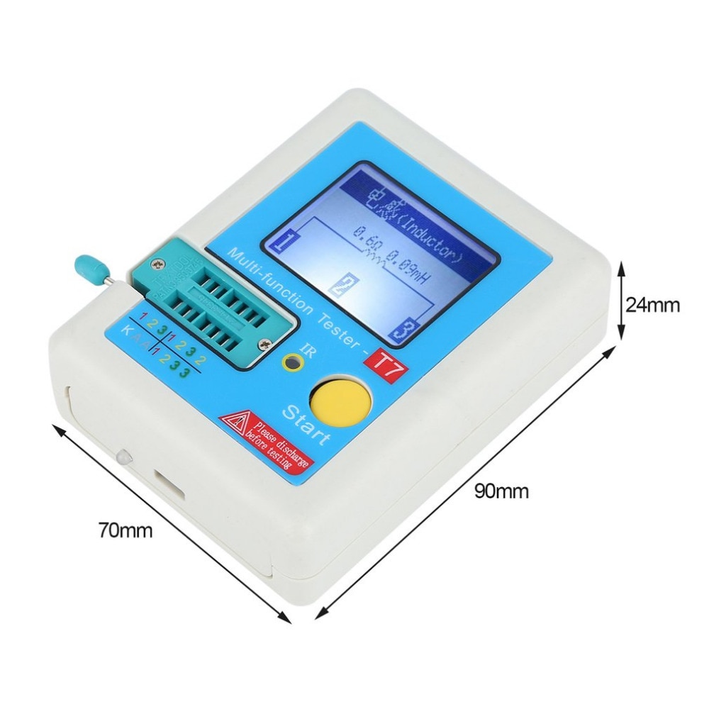 LCR-T7 New Transistor Tester TFT Diode Triode Capacitance Meter LCR ESR Meter NPN PNP MOSFET IR Multifunction Tester Multimeter