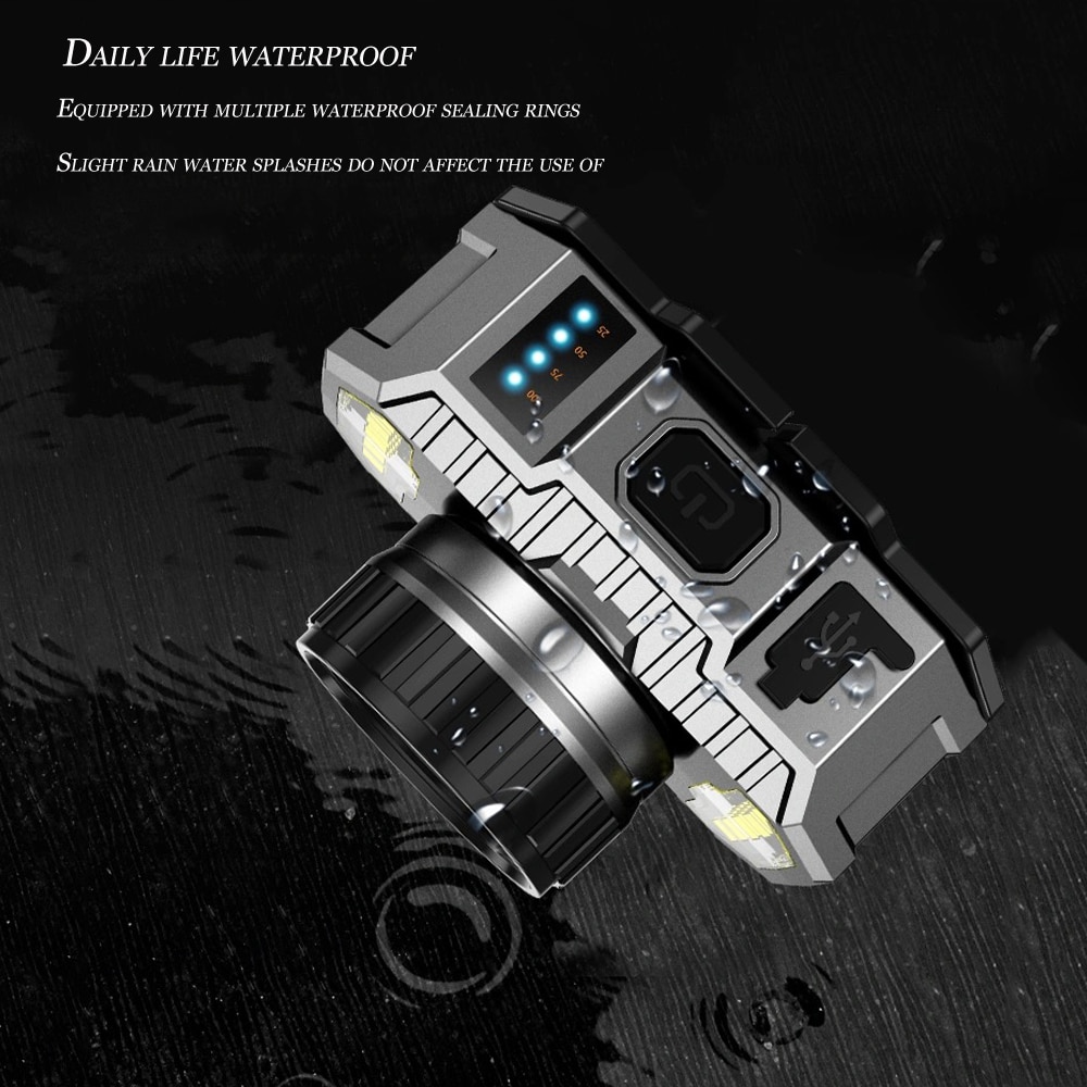 LED Headlamp Strong Light Super Bright Head-Mounted Flashlight Outdoor Household Long-Range Rechargeable Night Fishing Headlight