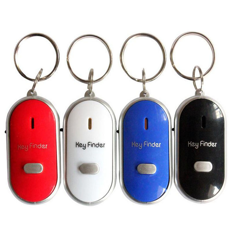 LED Key Finder Locator Find Lost Keys Chain Keychain Whistle Sound Control Locator Keychain Accessories QJY99