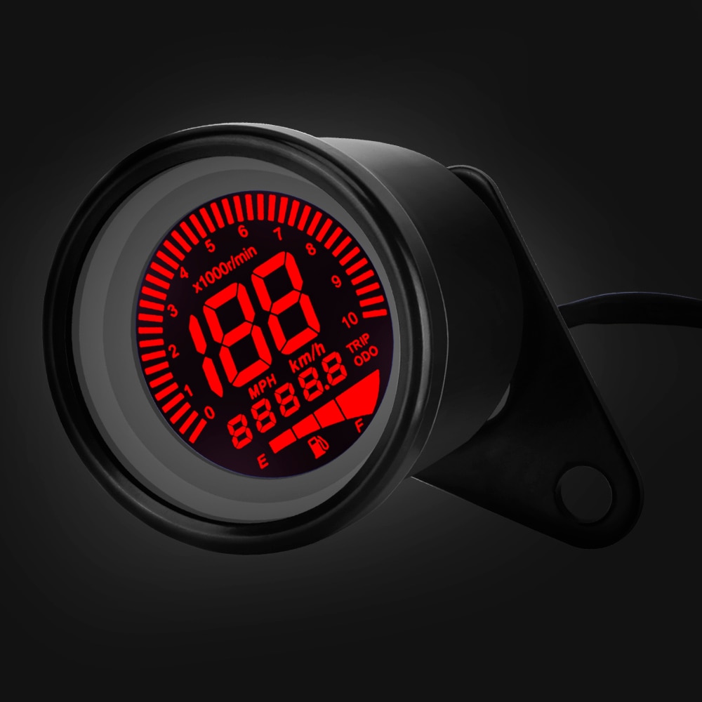 LED LCD Tachometer Indicator Retro LCD Odometer Scooter ATV Meter Motorcycle Digital Speedometer Universal Fuel Meter