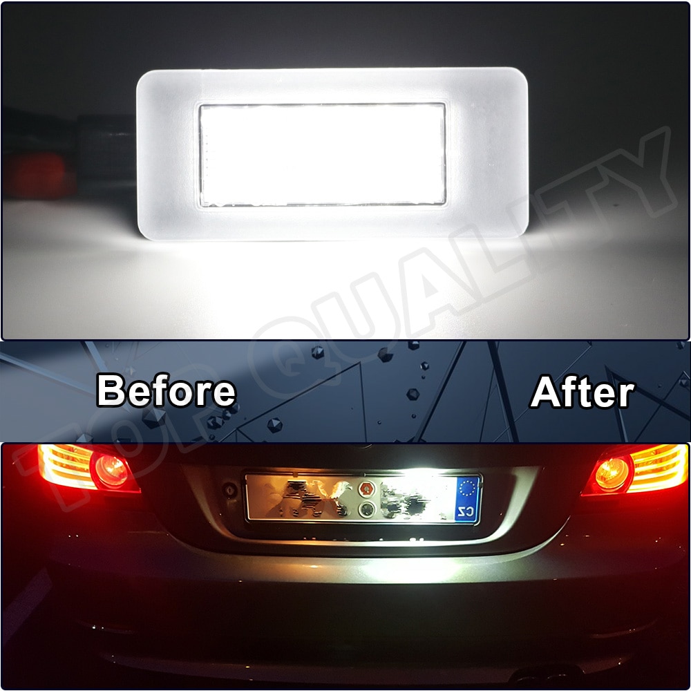 2X  Error Free LED Rear Number License Plate Light Lamps For Peugeot 308 II 2 MK2 3008 II 208 2008 207 CC Bright White Lamp