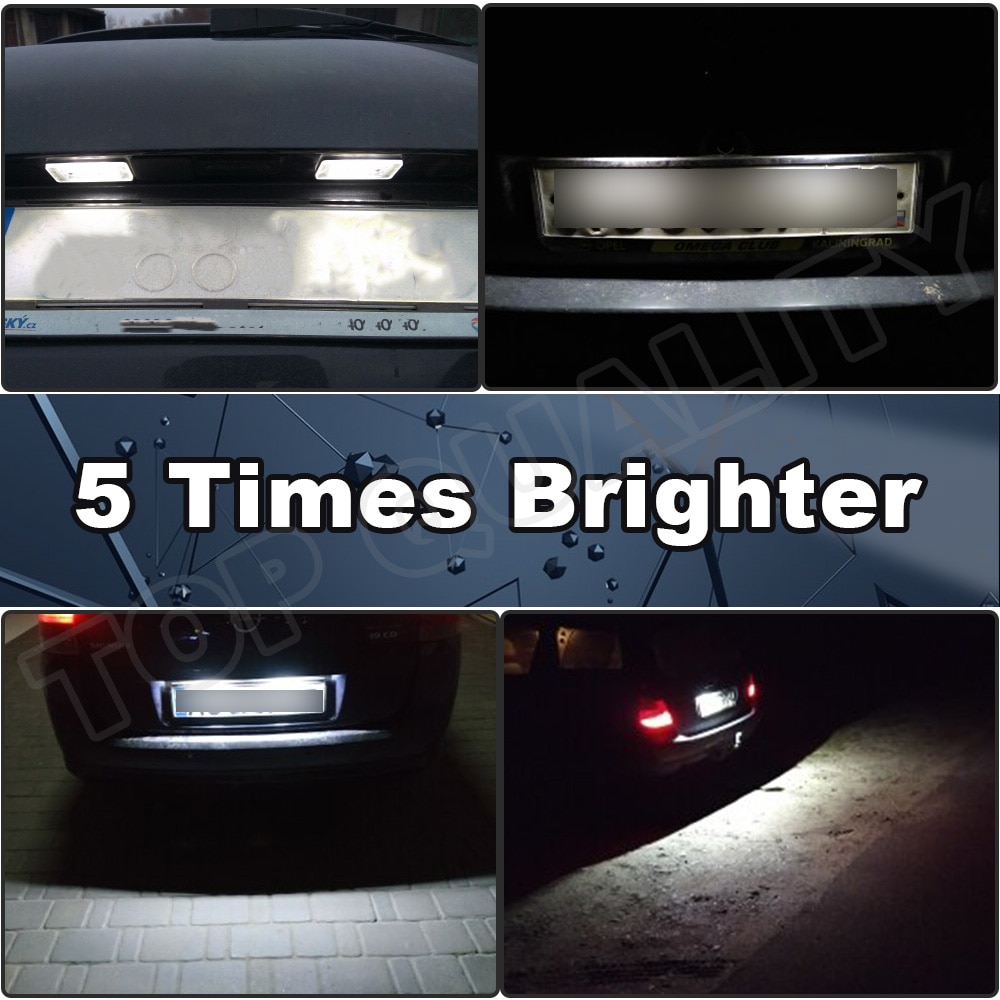 2X  Error Free LED Rear Number License Plate Light Lamps For Peugeot 308 II 2 MK2 3008 II 208 2008 207 CC Bright White Lamp