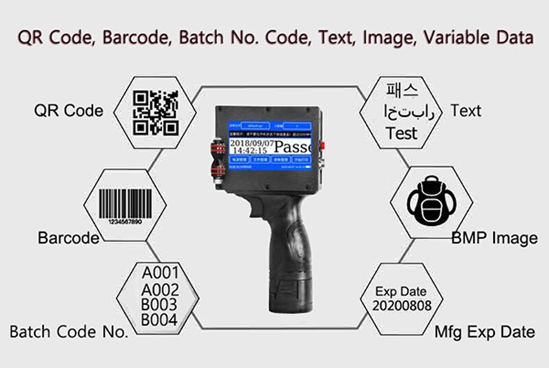 M3S LED Screen Touch-Screen Handheld Printer 600DPI Intelligent USB QR Code Inkjet Label Printer Coding Machine