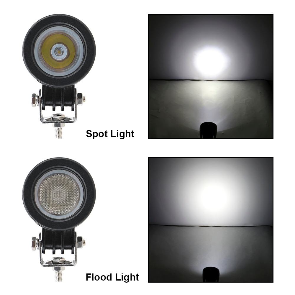 LED Work Light 10W 2 Inch LED Motorcycle Spotlight Flood Light Motorcycle Headlight ATV 4WD AWD 4X4 Off Road Driving Lamp
