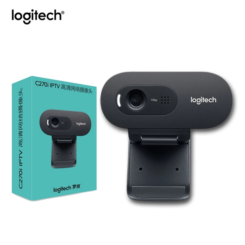 LOGITECH C270/C270i HD Video 720P Webcam Free Drive Online Course Webcam Built-in Micphone USB2.0 Computer Camera 100% Original