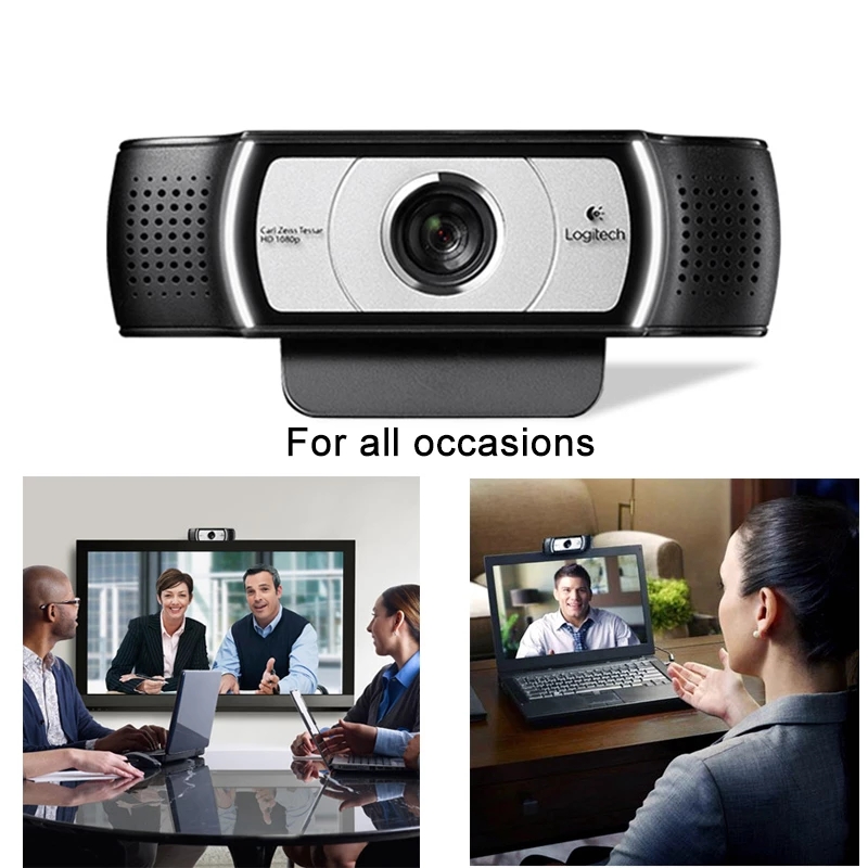 Logitech C930c HD 1080P Webcam For Computer Zeiss Lens USB Video Camera 4Time Digital Zoom Built in Microphone With Cover