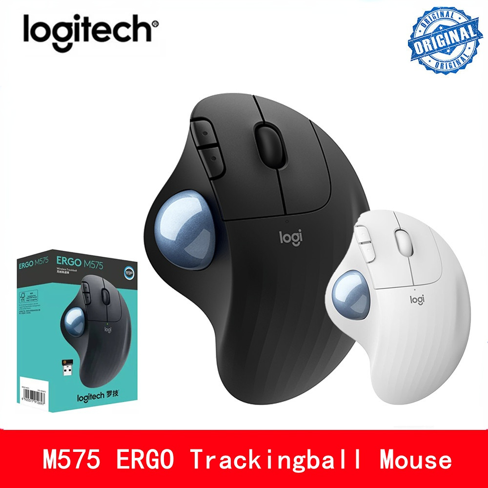 Logitech ERGO M575 Wireless Trackball Ergonomic Mouse 5 Buttons 2000DPI 2.4HZ Wireless Comfortable Mice 100% Original