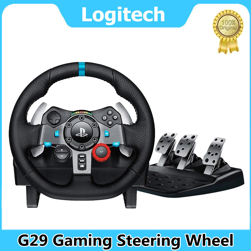 Logitech G29 G Dual-Motor Feedback Driving Force Game Steering Wheel ,Shifter and Simulates Driiving Pedal Racing 100% Original