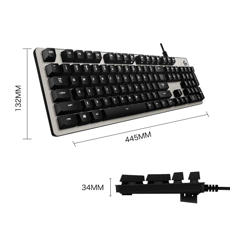 Logitech G413 Gaming Keyboard Backlight Slim Full-Size Backlit Mechanical Aluminum Alloy Keyboard For Desktop Laptop PC Gaming