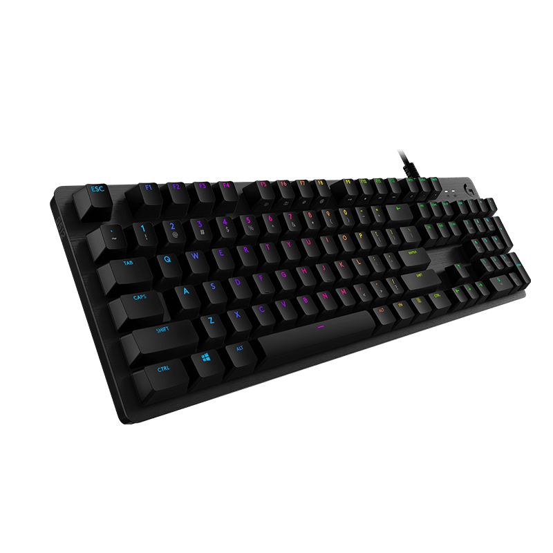 Logitech G512 Mechanical Gaming Keyboard LIGHTSYNC RGB Wired Gaming Keys GX Blue Switch Brushed Aluminum Case for eSports gamers