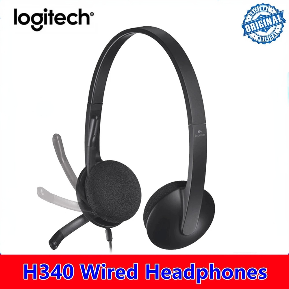 Logitech H600 H340 H390 Wireless Headset 2.4GHz Gaming Stereo Earphones ,H340 H390 Wired Headphone With Microphone Noise Canceling