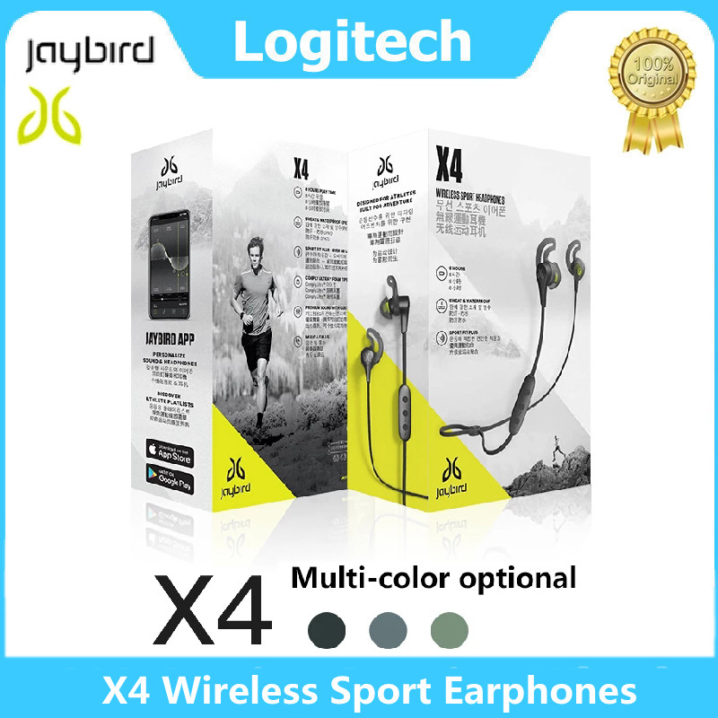 Logitech AXIS-524 Jaybird X4 Wireless Bluetooth Sport Earphones Neck Type IPX7 Waterproof Sweatproof 8 Hours Battery Life 100% Original