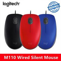 Logitech M110 Wired Silent Mouse USB Mute Mice Gaming Mouse For Mac PC Laptop Notebook Tablet PC Portable Office 100% Original