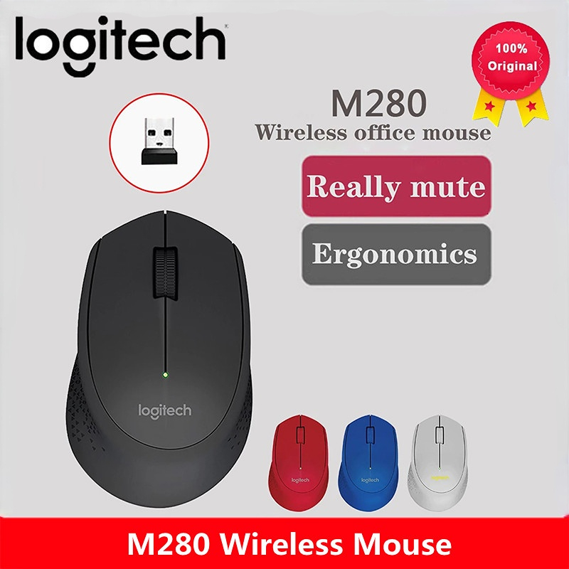 Logitech M280 Wireless Mouse 1000DPI 3 Buttons Optical Gaming Mice 2.4GHz with USB Nano Receiver For PC Laptop 100% Original