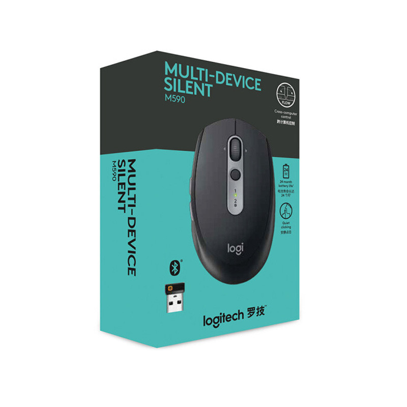 Logitech M590 Silent Wireless Mouse Multi-Device 1000 DPI Mice 2.4GHz Unifying Dual Mode For Office Mouse PC 100% Original