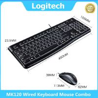 Logitech MK120 Wired Keyboard Mouse Combo Key Mice Sets Optical Mice Wired Keyboard Mouse Waterproof For Computer