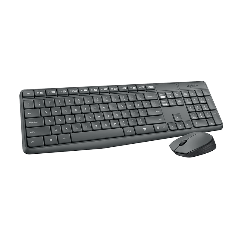 Logitech MK235 Wireless Keyboard Mouse Combo Full-size 2.4Ghz Multimedia USB Optical Mice 1000dpi For Laptop Gamer Home Office