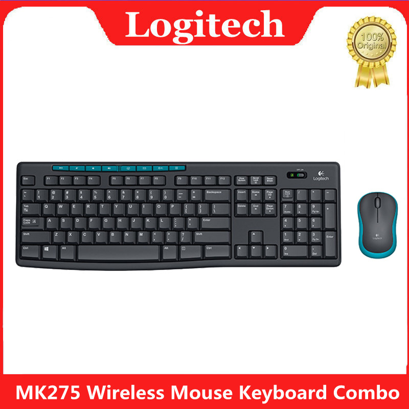 Logitech MK275 USB Wireless Keyboard Mouse Combo Waterproof Gaming LapTop Optical 1000DPI Ergonomics for Office Sets Original