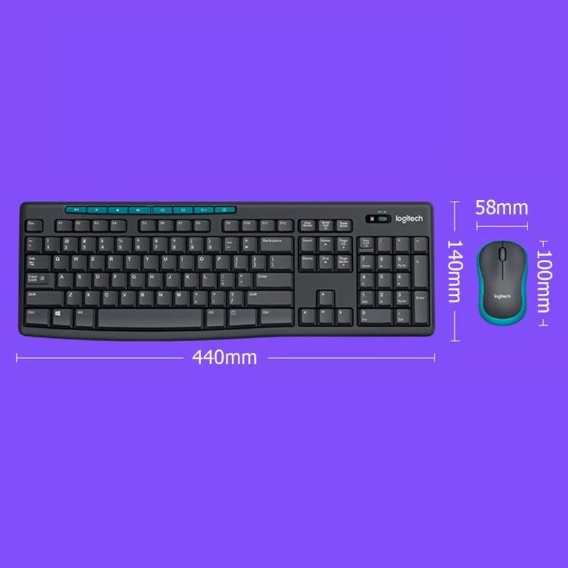 Logitech MK275 USB Wireless Keyboard Mouse Combo Waterproof Gaming LapTop Optical 1000DPI Ergonomics for Office Sets Original