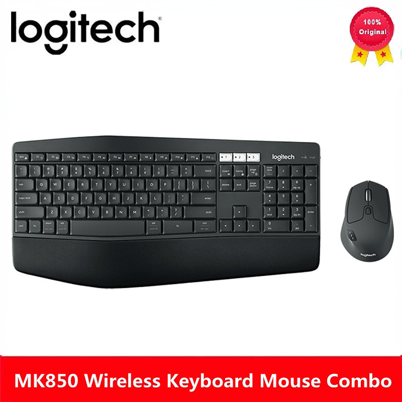 Logitech MK850 Wireless Keyboard Mouse Combo Full Size Keyboard Bluetooth USB Dual Connection Keyboard Mice For Home Office PC