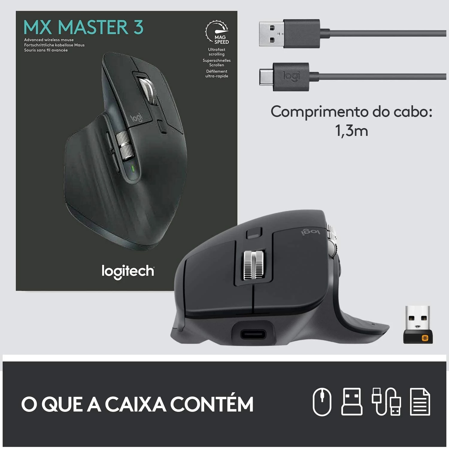 Logitech MX Master 3 Mouse Wireless Mouse Wireless Bluetooth Gaming Mouse With 2.4G Receiver For laptop pc Orininal