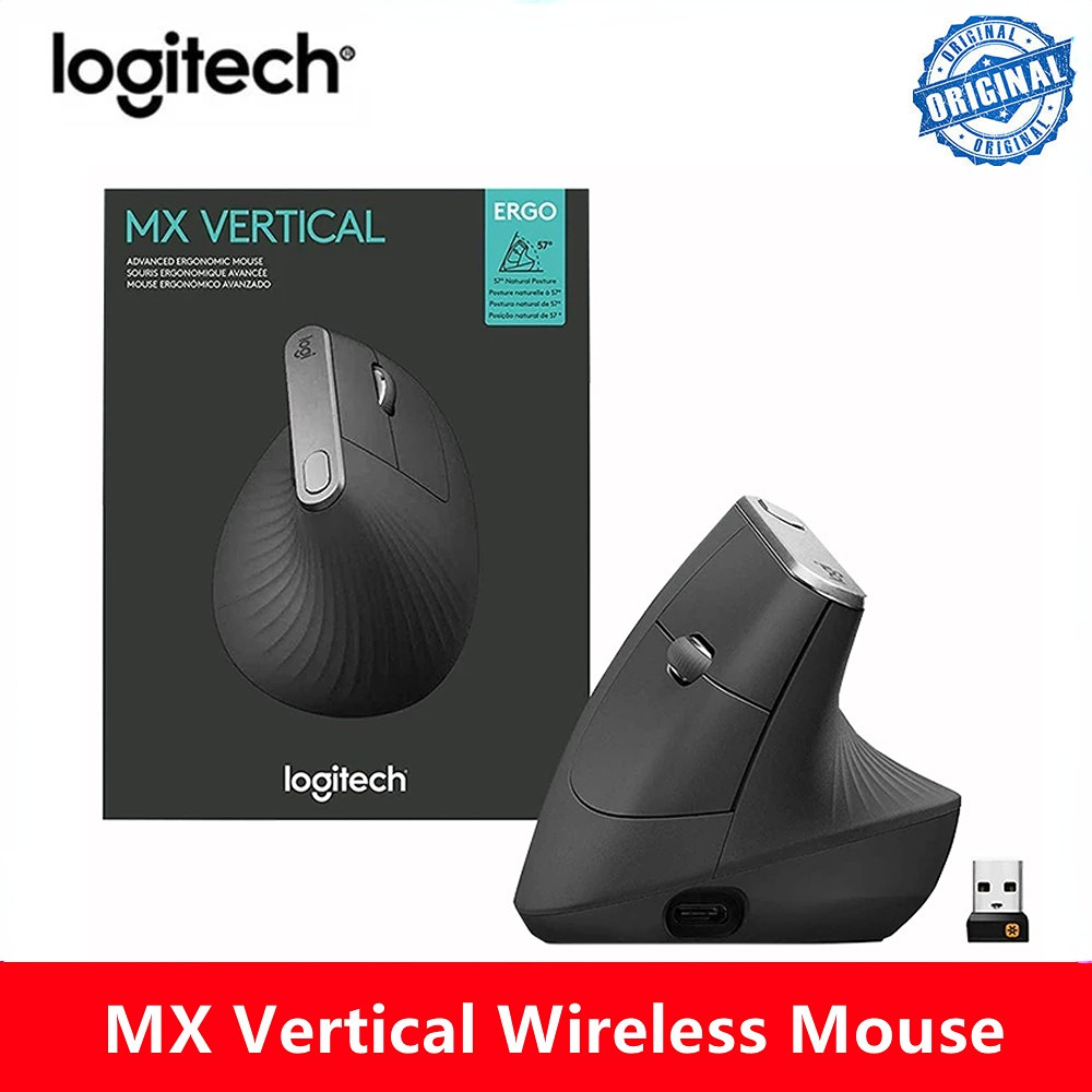 Logitech MX Vertical Wireless Bluetooth Mouse Ergonomic Wirless Gaming Mice Multi-function With 2.4GHz USB Nano 100% Original