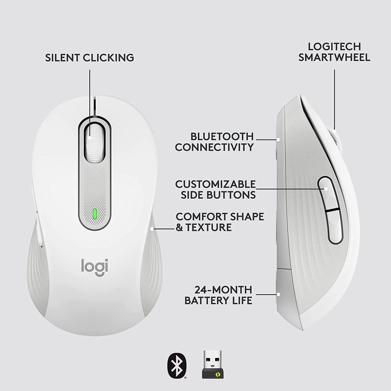 Logitech Signature M650 M650L Wireless Bluetooth Mouse Silent Clicks Multi-Device Compatibility Wireless Mouse Sensor Original