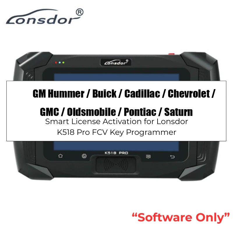 GM Hummer / Buick / Cadillac / Chevrolet / GMC / Oldsmobile / Pontiac / Saturn IMMO Software License for Lonsdor K518 Pro (FCV) Key Programmer