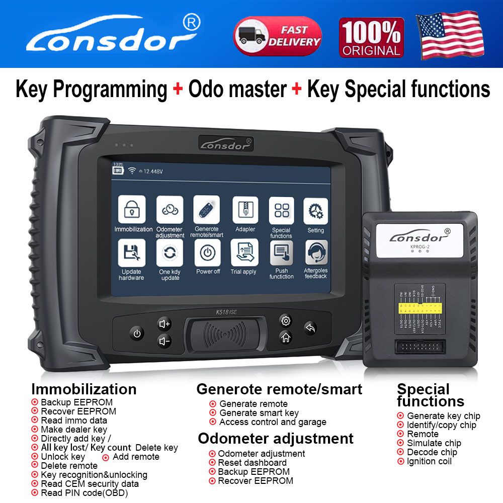 Lonsdor K518ISE K518 Auto Car Key Programmer for All Makes With BMW FEM/BDC Functions