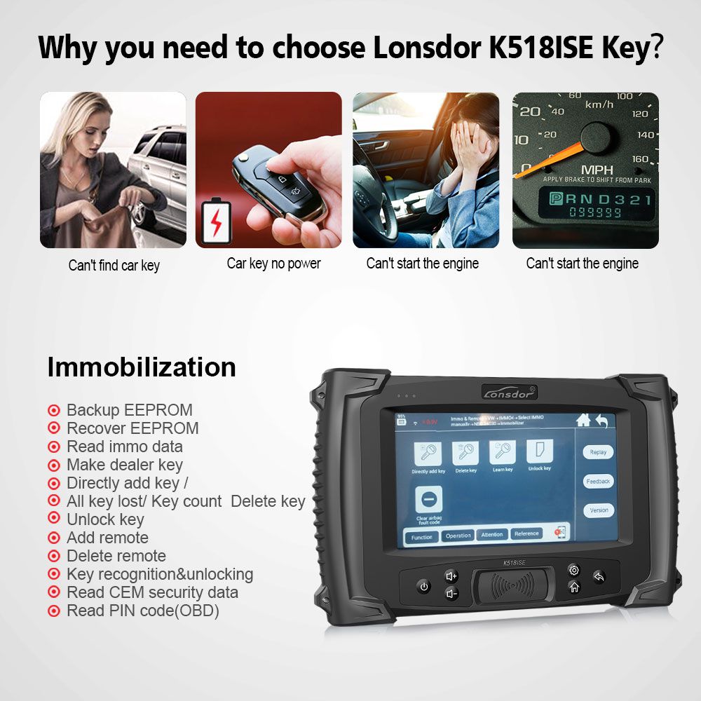 Lonsdor K518ISE K518 Auto Car Key Programmer for All Makes With BMW FEM/BDC Functions