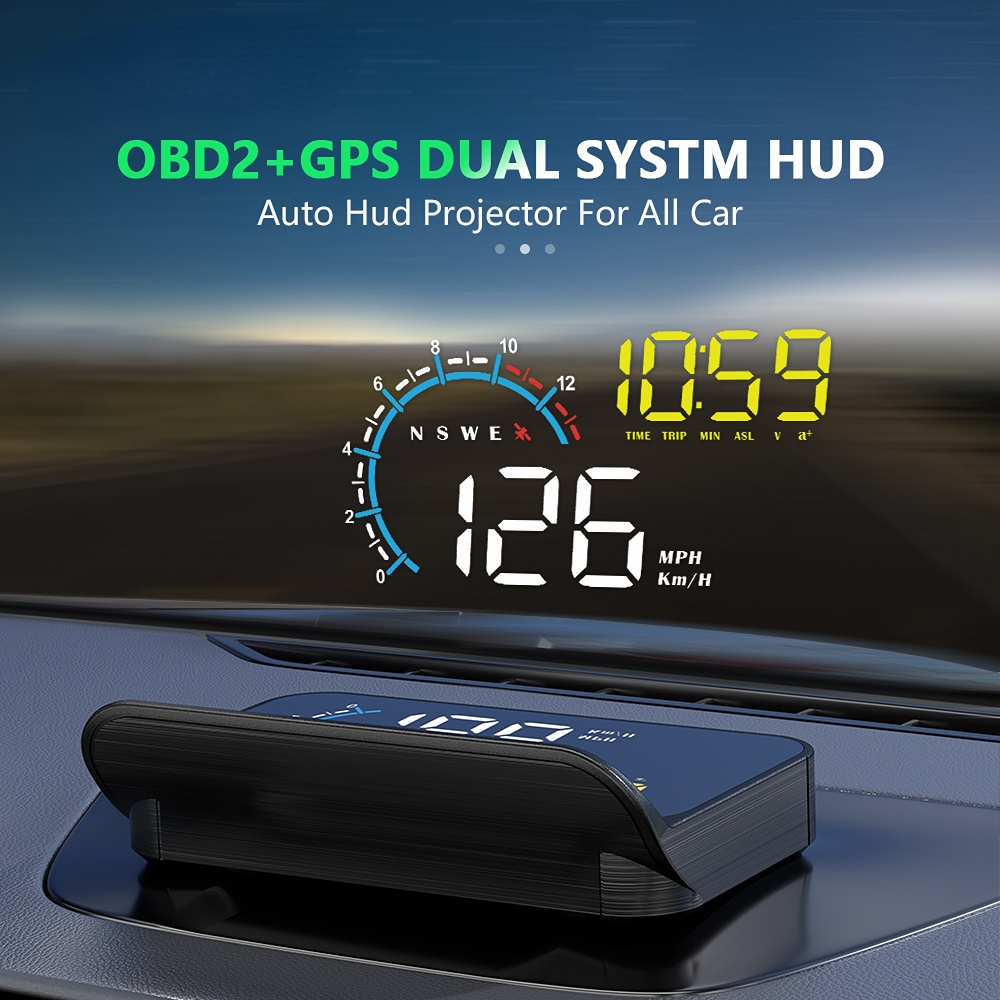 M12 Car OBD2 GPS HUD On-board Computer Auto Projector Head Up Display Gadgets Inteligentes Electronics with All Car