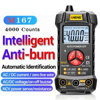 ANENG M167 Digital Mini Multimeter Tester Auto Multimetro True Rms Tranistor Meter with NCV Data Hold 4000counts Flashlight