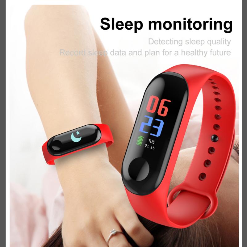 M3 Bluetooth Watch Wristband Fitness Tracker M3 Smart Bracelet Pedometer Heart Rate Blood Pressure Health Waterproof Smart Watch