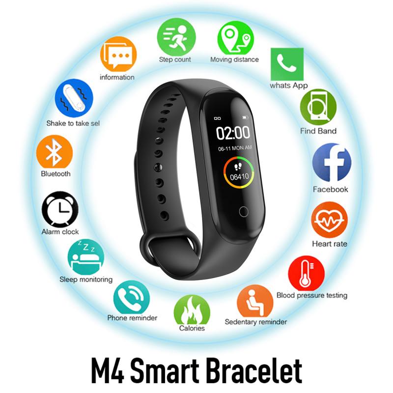M4 Smart Band Bluetooth Smart Bracelet with Battery Fitness Sports Pedometers Wristband Watch Heart Rate Blood Pressure Monitor