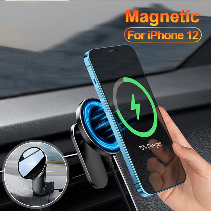 Magnetic Car Phone Holder Mobile Support 15W Wireless Fast Charger For iPhone 12 Pro Max Mini Car Air Vent Mount Holder