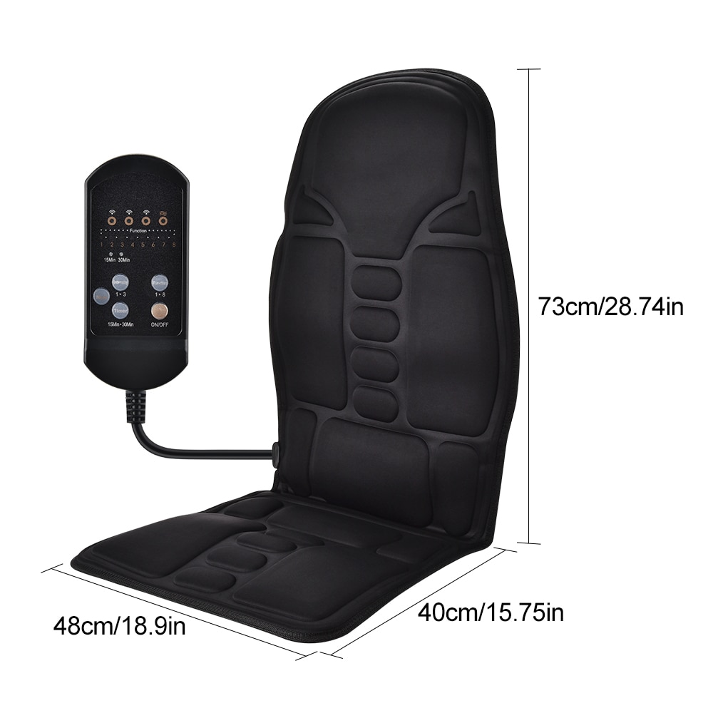 Massaging Chair Cussion Seat Pad Back Massager Electric Heating Vibrating For Car Home Office Lumbar Neck Pain Relief Massage