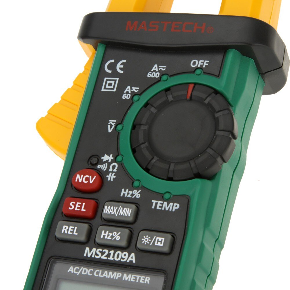 Mastech MS2109A Auto Range Digital AC DC Current Clamp Meter Multimeter HZ Temp Capacitance Tester with NCV Detector