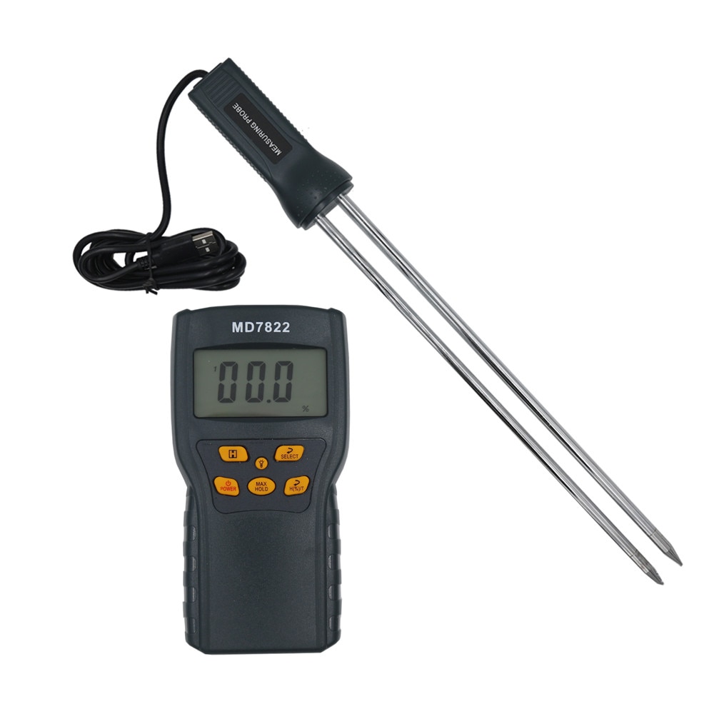 MD7822 Grain Moisture Meter LCD Display Humidity Tester Contains Wheat Corn Rice Moisture water Damp Detector Tester