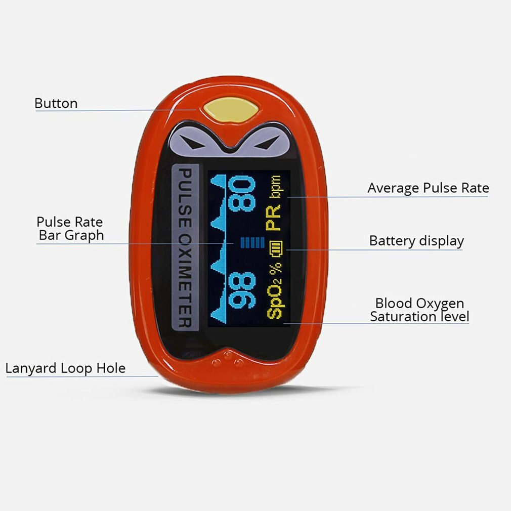 Medcial Children Oximeter TFT Oximetro Finger Pulse Oximeter Finger Clip TFT Color Screen Oximeter Heart Rate Pulse Monitor