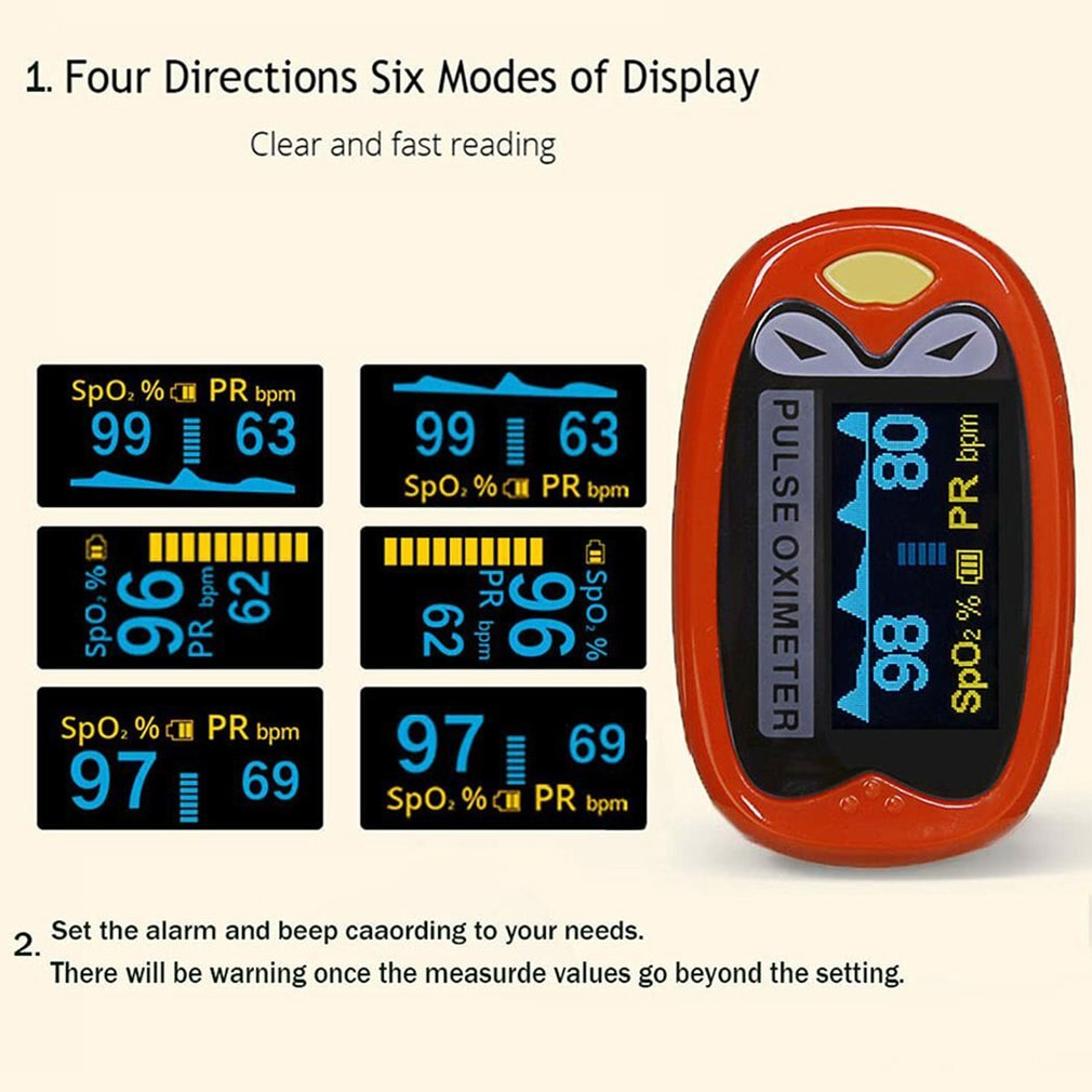 Medcial Children Oximeter TFT Oximetro Finger Pulse Oximeter Finger Clip TFT Color Screen Oximeter Heart Rate Pulse Monitor