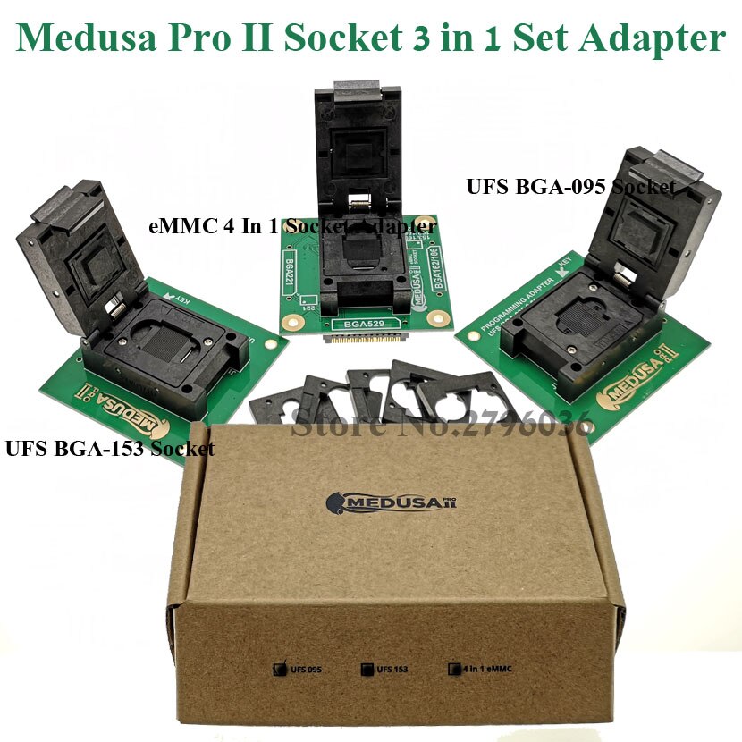 100%  Original Medusa Pro II Socket 3 in 1 Set, Adapter eMMC 4 In 1 Socket  + UFS BGA-153 Socket + UFS BGA-095 Socket Adapter